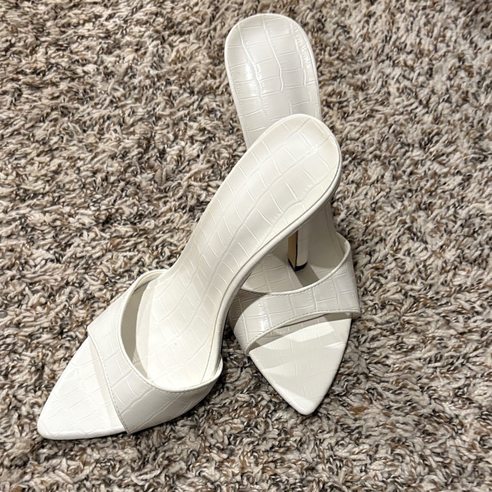 T.J.Maxx White Croc-Embossed Heels